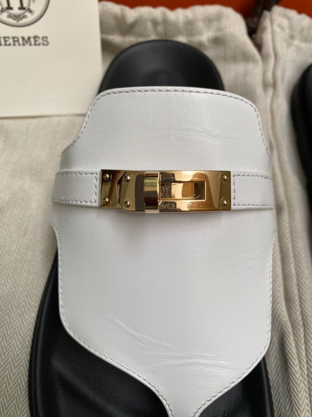 Hermes Empire Sandals in Blanc/White Leather - 38EU - Picture 11 of 15